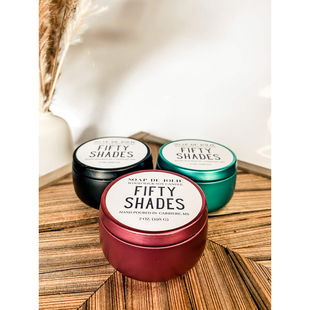 Fifty Shades Candle Tin - Premium Soy Candles from Soap de Jolie - Just $14! Shop now at Soap de Jolie