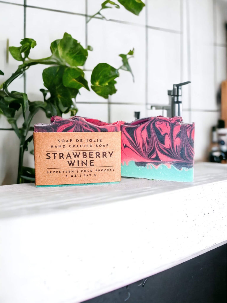 Strawberry Wine_ Handmade_ Natural_ Cold Process Soap - Premium Cold Process Soap from Soap de Jolie - Just $7! Shop now at Soap de Jolie