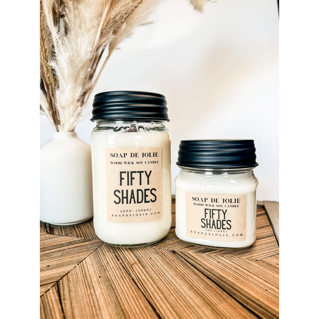 Fifty Shades Mason Jar Candle - Premium Soy Candles from Soap de Jolie - Just $16! Shop now at Soap de Jolie