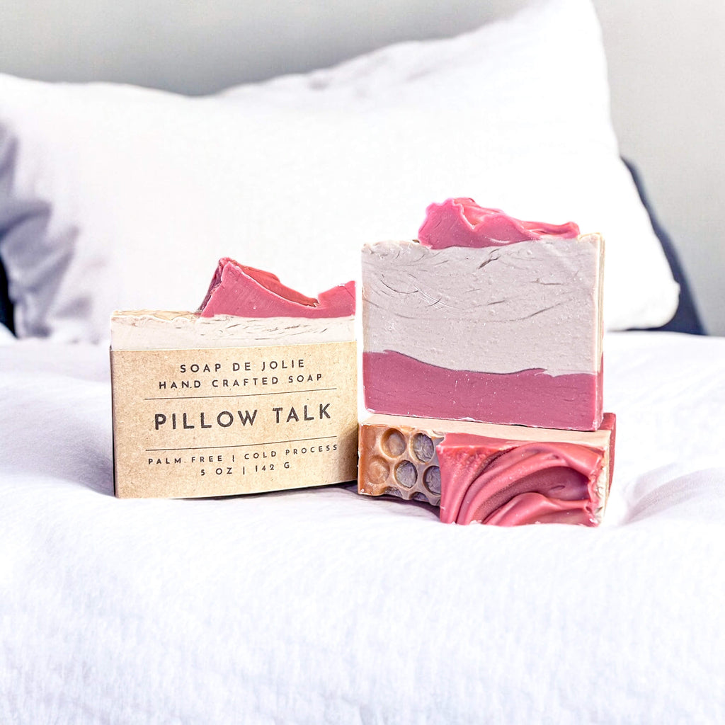 Pillow Talk – Handcrafted Luxury Soap with Sweet Berries, Florals, and Musk | Vegan & Palm Oil-Free - Premium Cold Process Soap from Soap de Jolie - Just $7! Shop now at Soap de Jolie